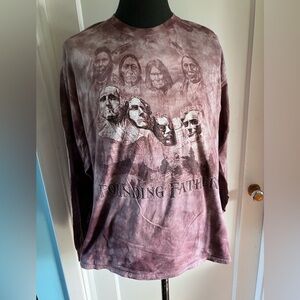 Tie-Dye Founding Fathers Long Sleeve Shirt Mount Rushmore Native leaders